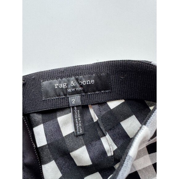 RAG & BONE Simone White Black Gingham Stretch Twill Skinny Trouser Pants, Size 2 - Picture 12 of 14